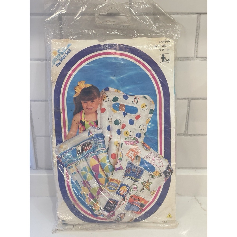 Vintage Intex The Wet Set Pool Float Raft 1996 30" x 21" Beach Ocean Sealed